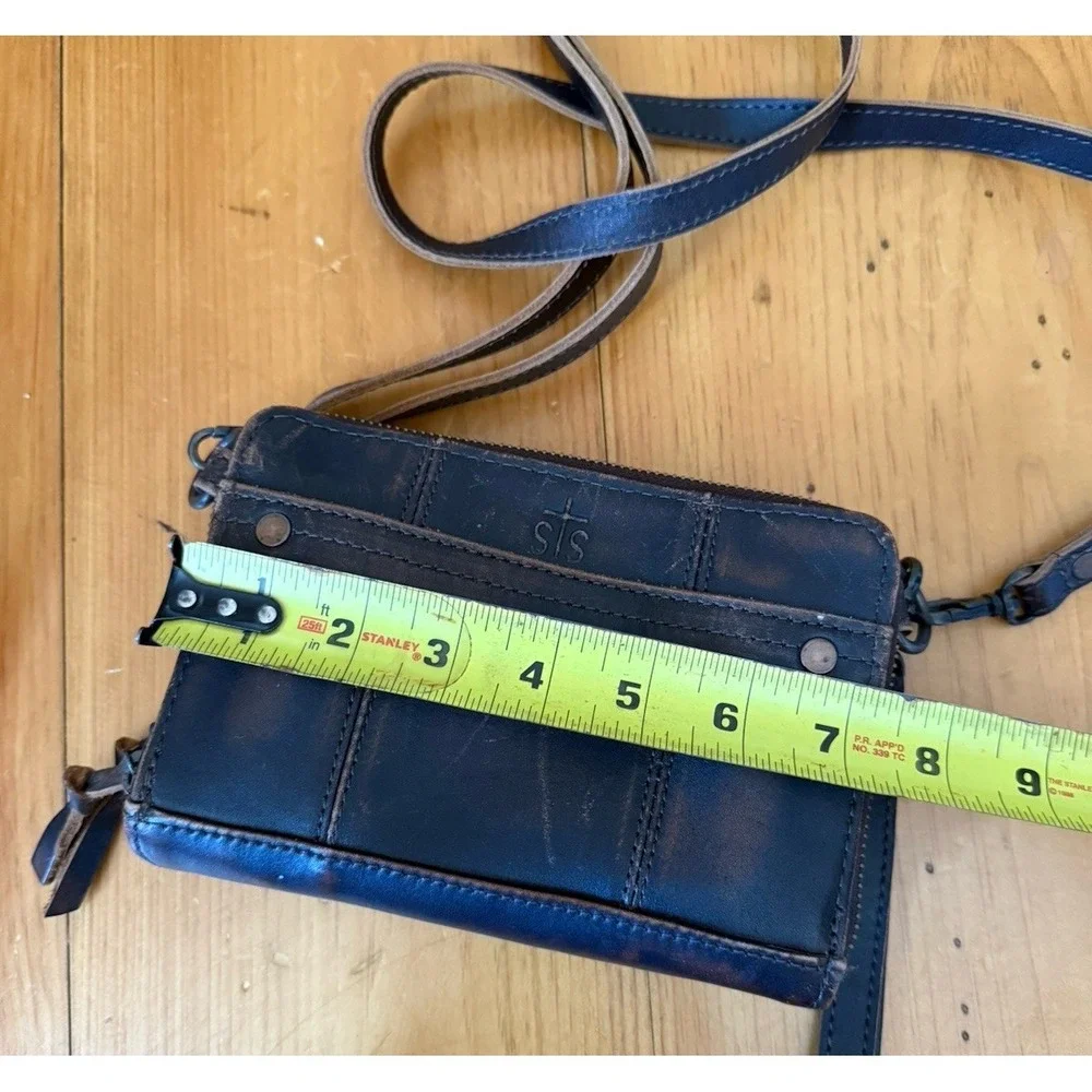 STS Ranchwear Distressed Brown Leather Wallet/Purse Crossbody Or Wristlet - Picture 14 of 14